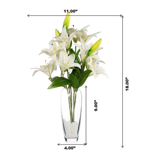 Primrue Silk Lilies Arrangement in Vase Wayfair